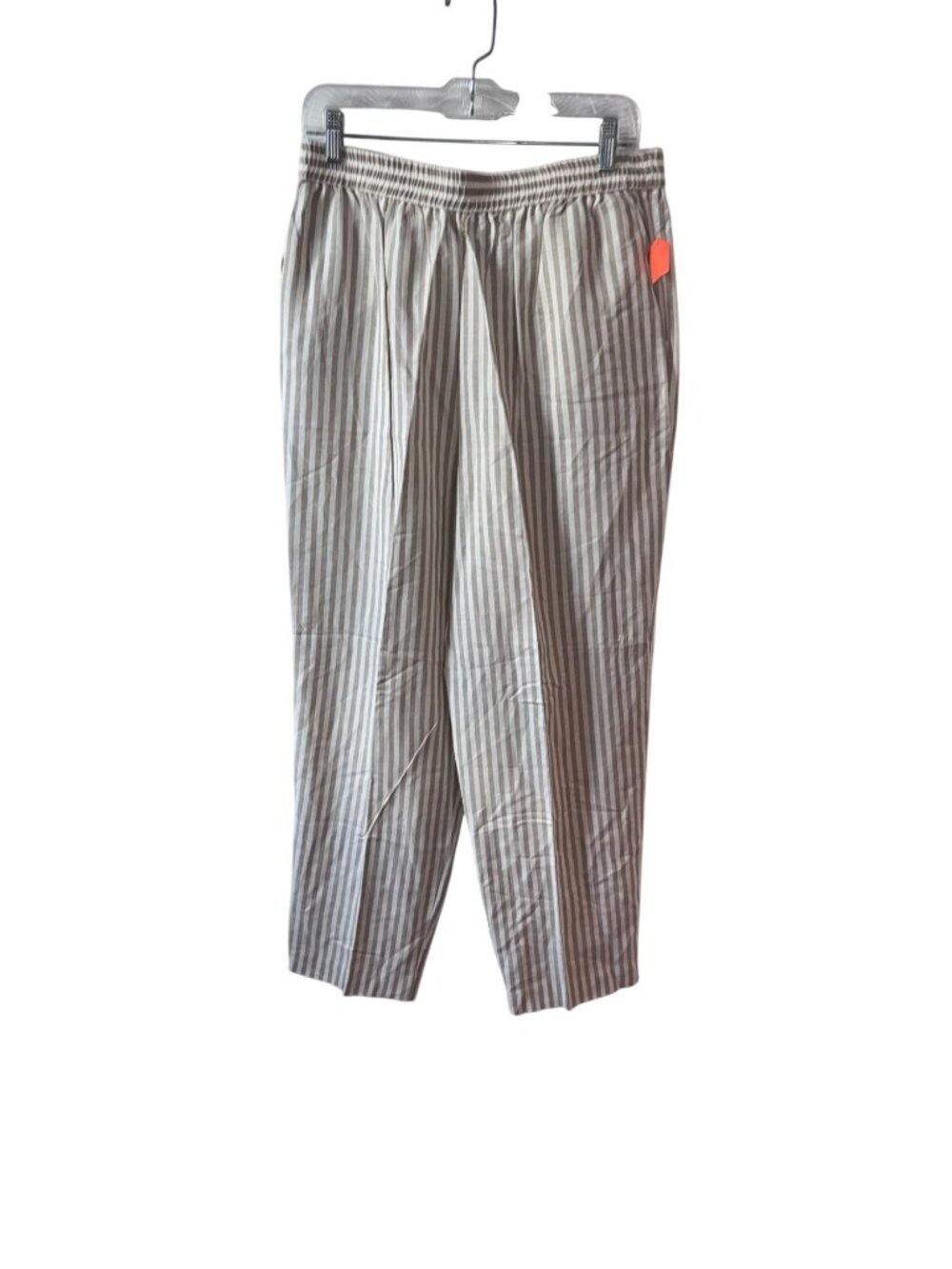Orvis Beige & White Striped Linen Blend Womens Pants Size 18